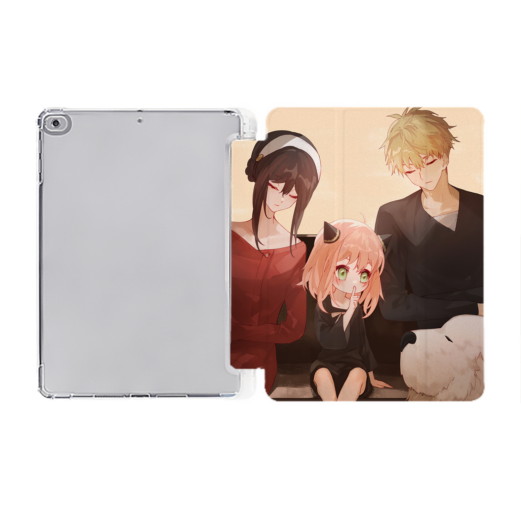 （画像用） SPY×FAMILY间谍家家酒 IPad ケース ペン収納付き 三つ折りスタンド PUレザー×シリコン 対応機種9.5/10.5/10.9インチ